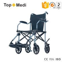 Cadeira de rodas portátil leve dobrável de alumínio Topmedi como bagagem